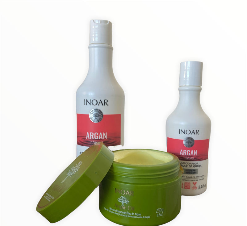 Inoar Argan Infusion Hair Fall Control Vegan Kit - Keratinbeauty